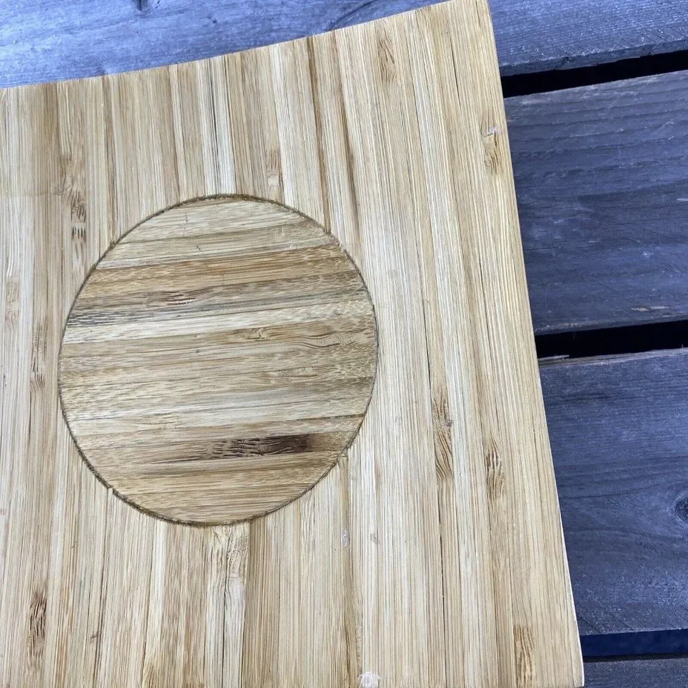 Japanese Style Bamboo Square Plate Natural Solid Wood 8X8 in